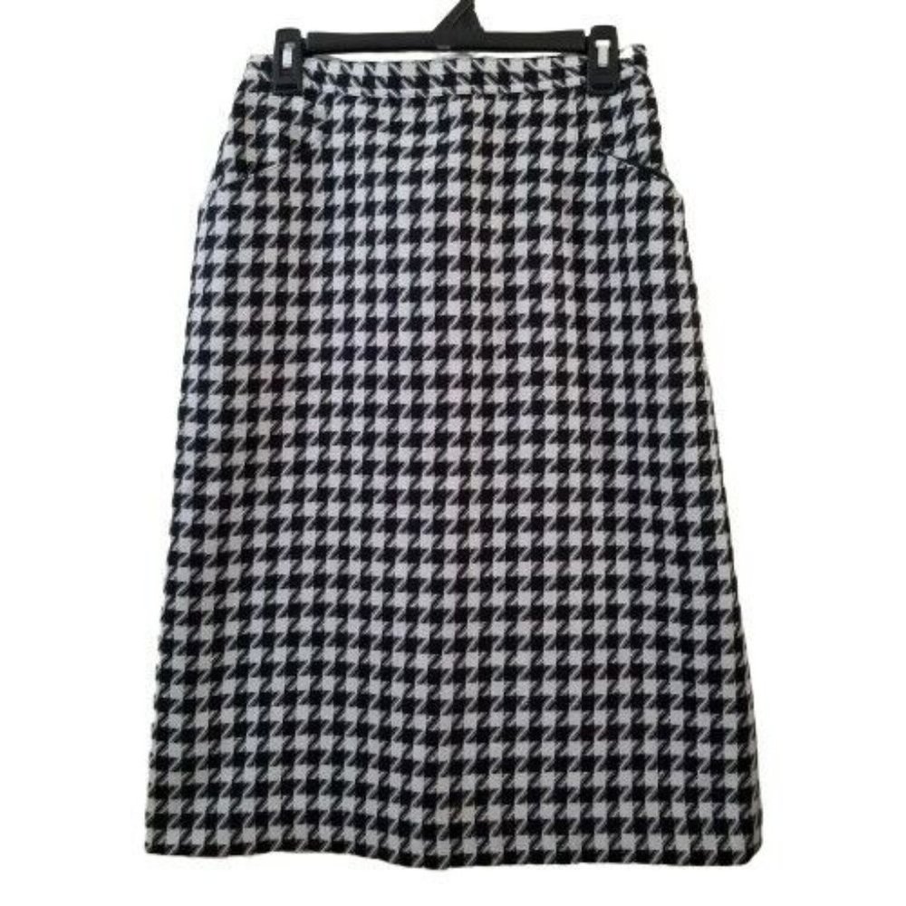 Classic Fashions 12 Skirt Black White Houndstooth Career Office Twee Academia